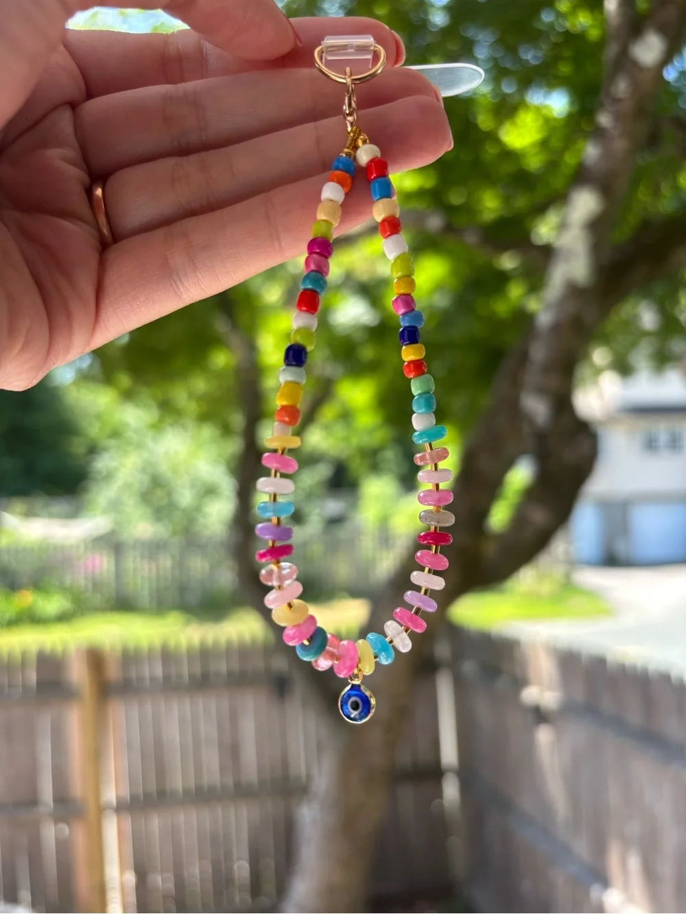 🧿 Colorful PhoneCharm Beaded Phone charm/strap with Evil Eye Charm. Handmade